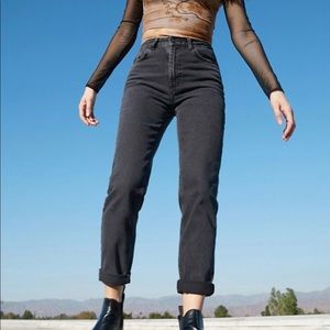 Urban Outfitters High Waist Washed Black Mom Jeans